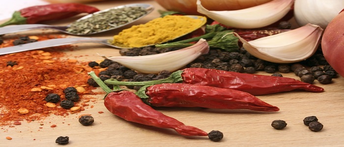 red peppers and other spices with garlic and onion