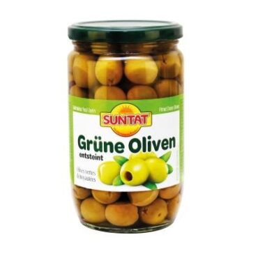 SUNTAT Green Olives C. 12x720ml/700g/360g jar.