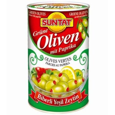 SUNTAT Green Olives with Peppers 12x850ml Can