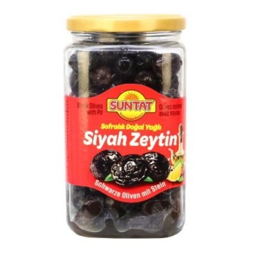 SUNTAT Olive Oil Black Olives 12x850ml/500g jar