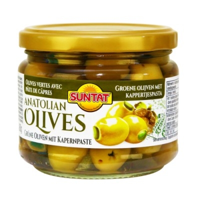 Gr. Olives w. capers 300ml
