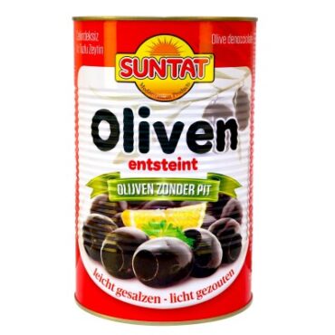 SUNTAT Black Pitted Olives 18/20, 3x5kg box
