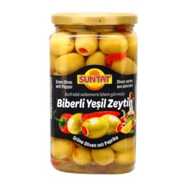SUNTAT Premium Chili-Flavored Green Olives 6x1600ml
