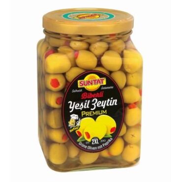 SUNTAT Premium Grüne Oliven mit Paprika 6x1600ml