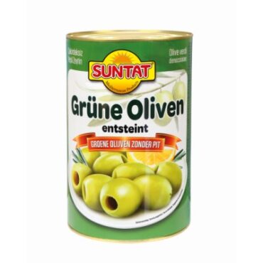 SUNTAT Green Pitted Olives 3x5kg 18/23