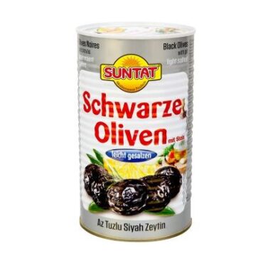 SUNTAT Black Olives, Low Salt 12x850ml Can
