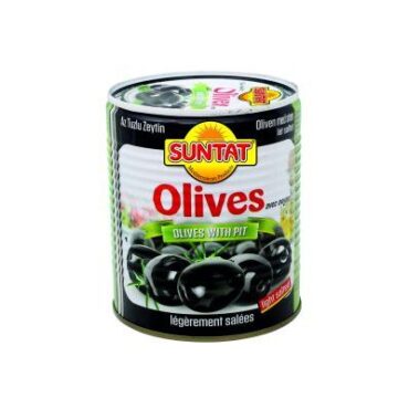 SUNTAT Black Olives, Low Salt 12x850ml Can