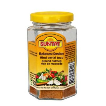 SUNTAT Muskat-Nuss-Pulver 12x60g Dose.