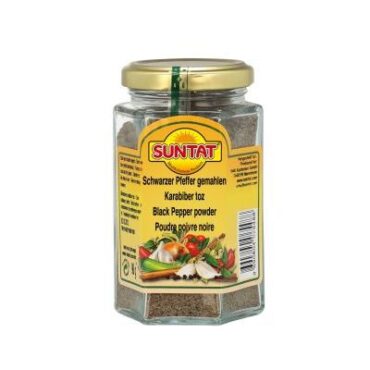 SUNTAT Poivre noir moulu 12 x 90 g en sachet.