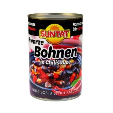 SUNTAT Schwarze Bohnen mit Paprikasoße 12x400g Tnk.