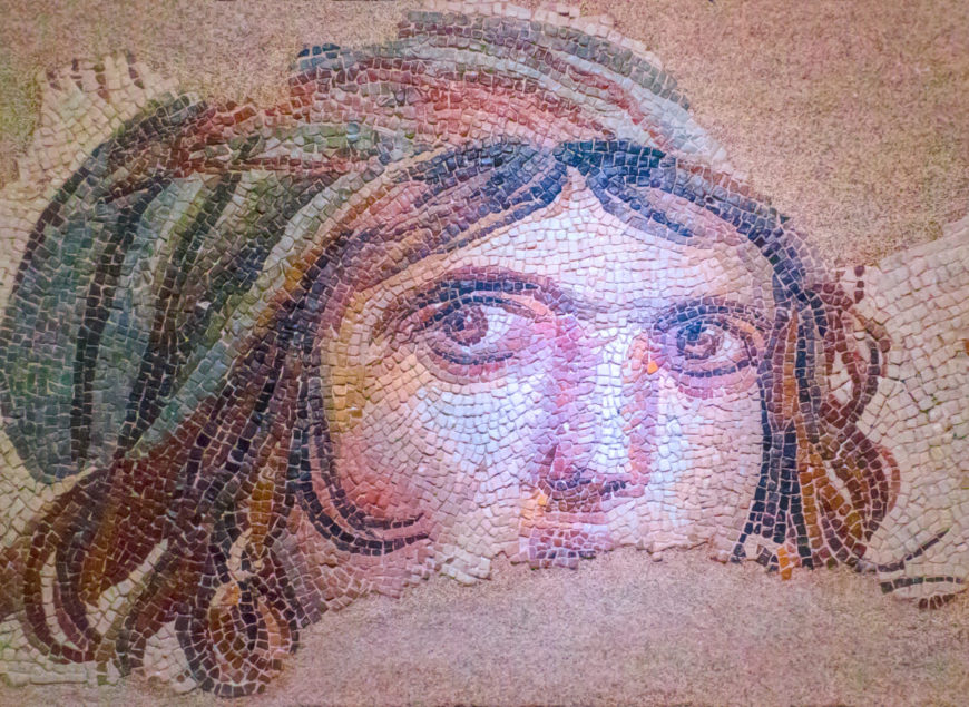 Gypsy Girl, a Byzantine mosaic in the interior of Gaziantep Zeugma Museum