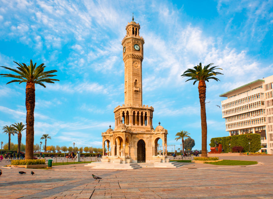 Izmir clock tower in Konak Square, Turkey