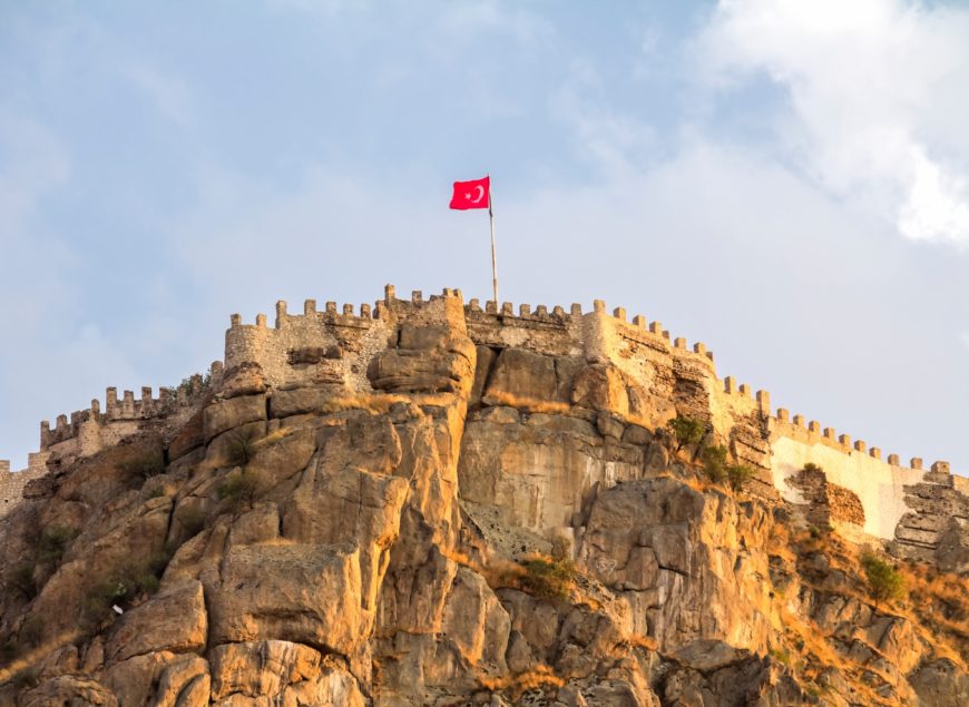 ancient historic castle in Afyon Karahisar, Turkey